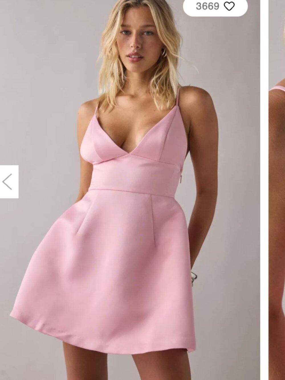 Urban Outfitters Kimchi Blue Fit-And-Flare Satin Mini Dress Pink New S